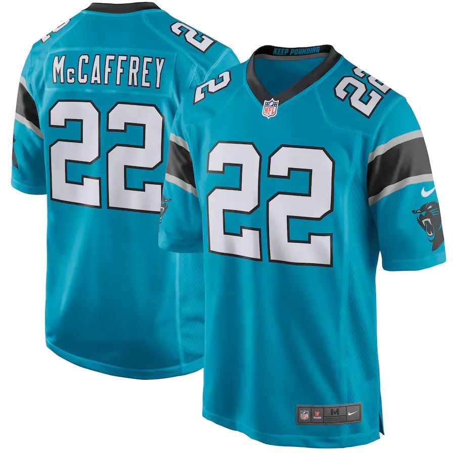 Men Carolina Panthers #22 Christian McCaffrey Nike Blue Game NFL Jersey->carolina panthers->NFL Jersey